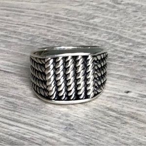 David Yurman Men's Maritime Collection: Five-Rope Sterling Silver Ring, Size 11